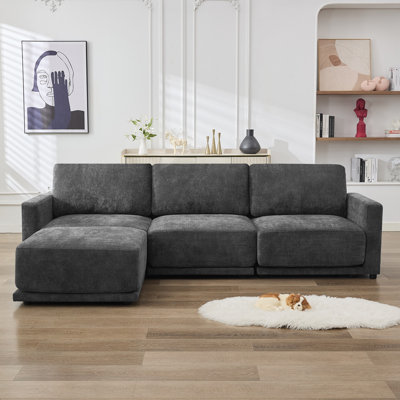 Canapé modulaire 4 pièces avec repose-pieds surdimensionné