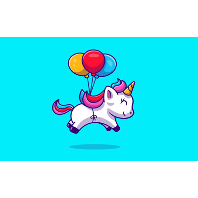 Murale pelez et collez de qualité supérieure - Ballons licorne volante