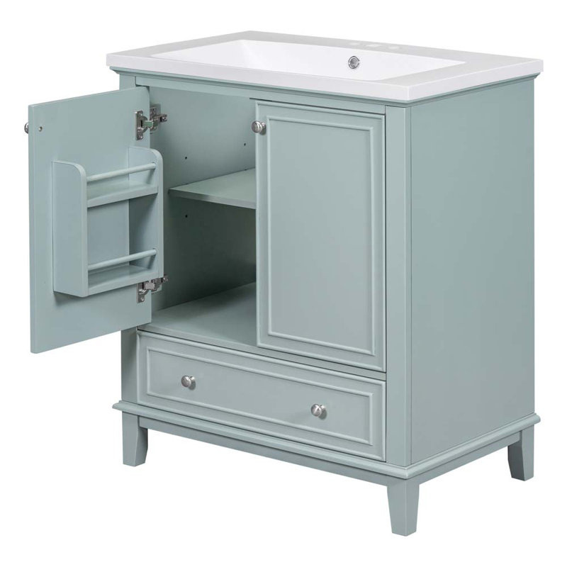 Meuble-lavabo simple 30 avec lavabo vert