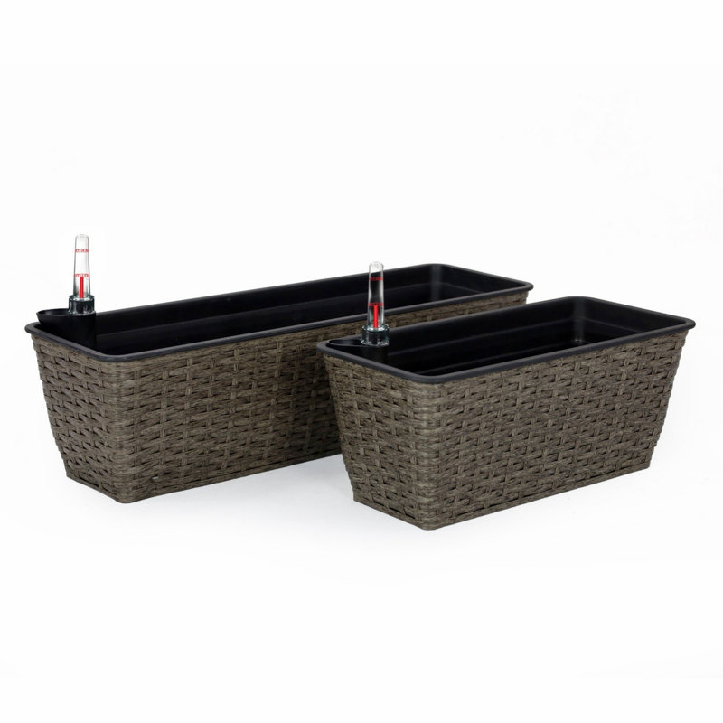 2 Self-Watering Rectangular Planters