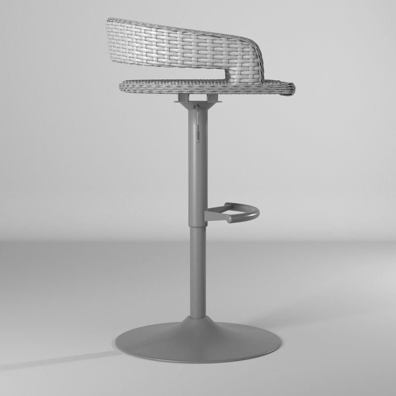 Ehrenfried Outdoor Swivel Bar Stool, Gray