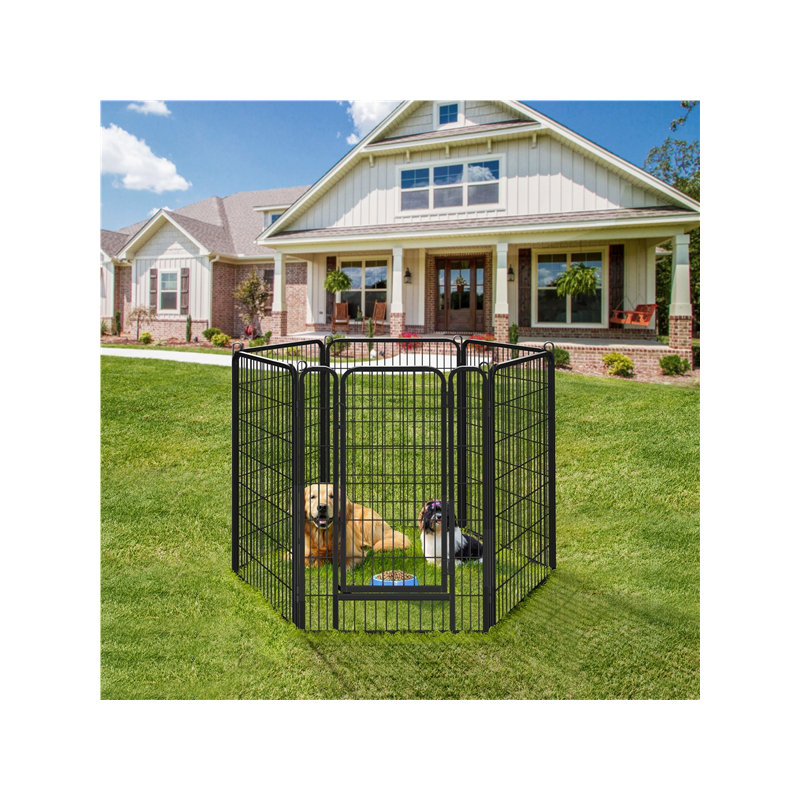 Outdoor Metal Outdoor Indoor Dog Pen with Door, 48" H x 28" W x 0.59" D