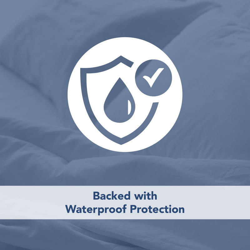 Twin White Bamboo and Polyester Waterproof Mattress Protector
