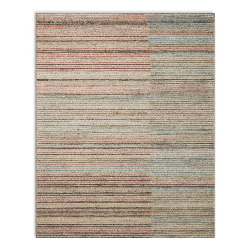 Dellar Wool Striped Indoor Rug, Rectangle 7'9" x 9'9"