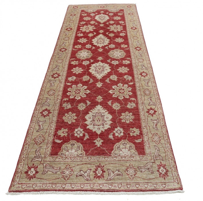 One-of-a-Kind 3'5"x10'3" Area Rug in Red/Beige/Brown/Lavender blush