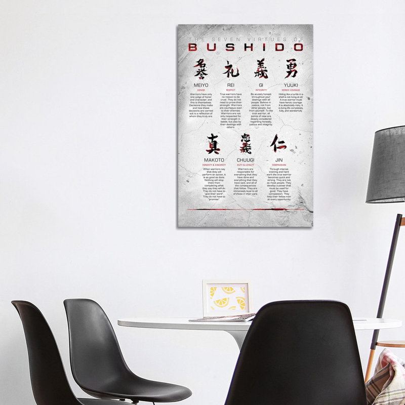 « Bushido code » par Nikita Abakumov-impression d’art graphique, Pas de tapis, H 40 po x l 26 po x P 1,5 po, Toile tendue