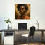 Portrait d'une femme africaine puissante dans des tons chauds de terre, art mural contemporain abstrait-1264851921
