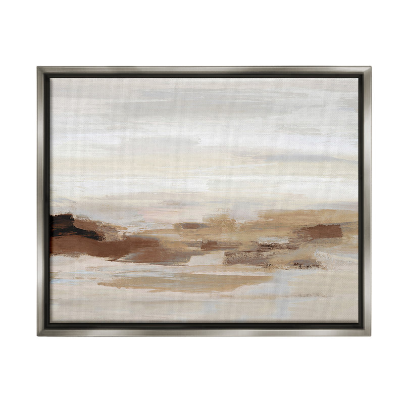 "Subtle Desert Dunes" par Amber Sterling sur toile, H 25 po x l 31 po, Cadre flottant gris lustré
