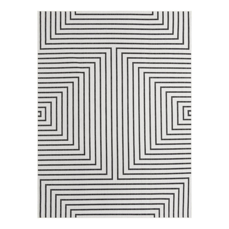 Geometric Indoor / Outdoor Rug, Rectangle 9' x 12'