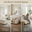 Banc de repose-pieds 50 po en tissu texturé avec couvercle à charnière - Repose-pieds de rangement blanc pour le salon, la chambre à coucher et le vestibule-129159671