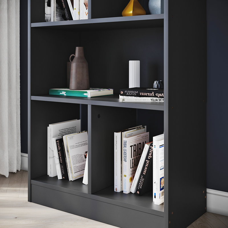 60*29*100cm, Multi-Layer Storage Shelf - MDF/Chipboard Material, Space-Saving Bookcase, Black