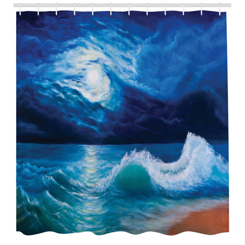 Ensemble de rideau de douche + crochets Ocean, H 84 po x l 69 po