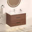 Ensemble de meuble-lavabo mural 30 po à 2 tiroirs, brun rougeâtre