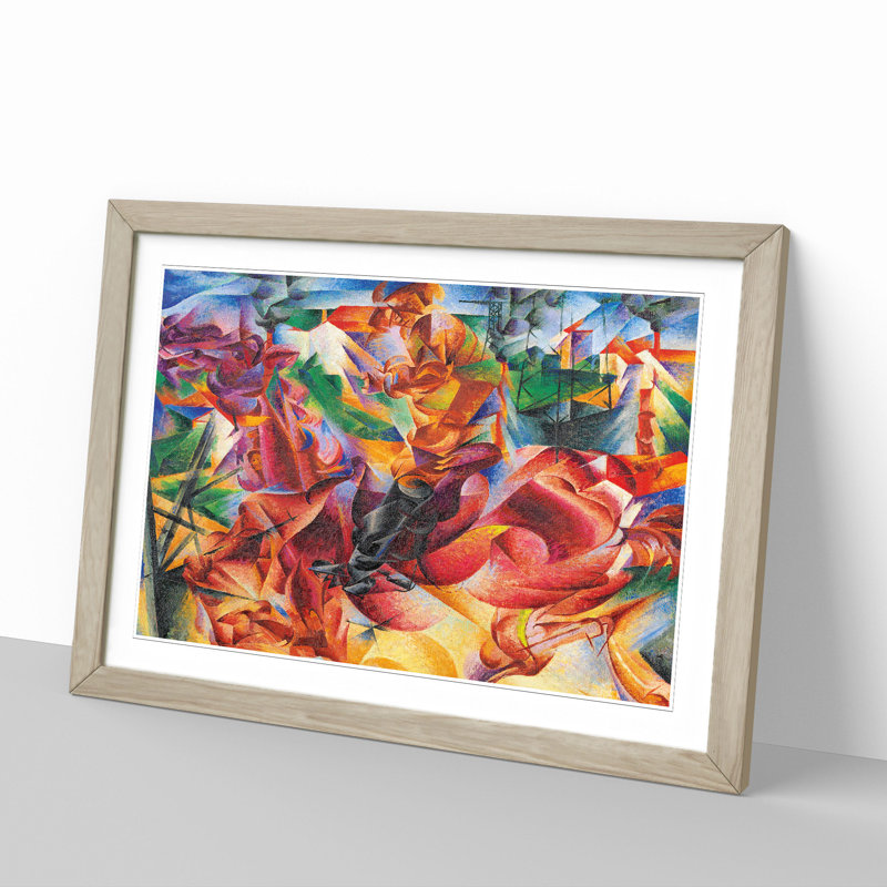 Elasticity by Umberto Boccioni - Picture Frame Painting, 36cm H x 48cm W x 2cm D, Oak Framed