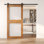 Porte de grange coulissante en bois massif non assemblé 30 x 84 couleur American