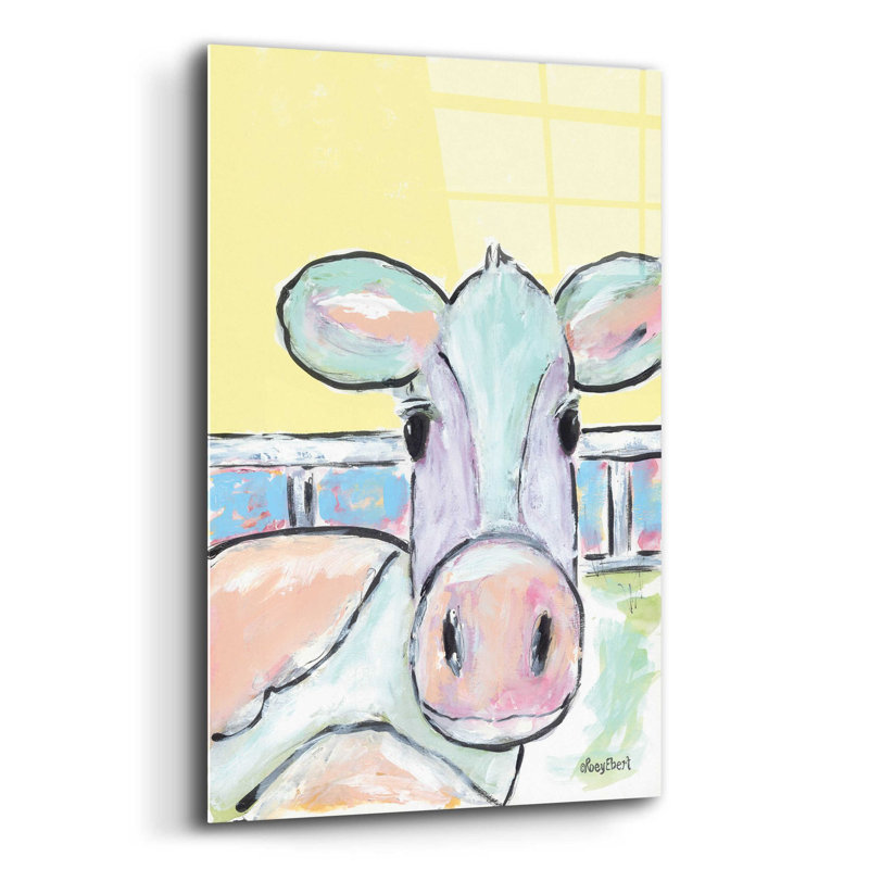 «Moo Moo» par Roey Ebert, art mural en verre acrylique, H 24 po x l 16 po x P 0,2 po