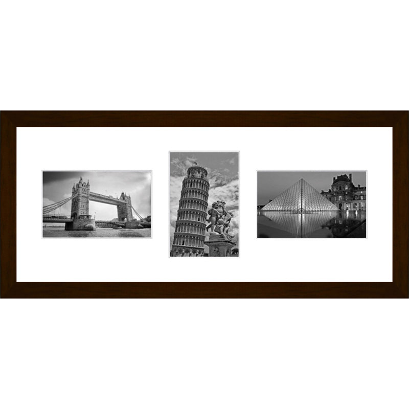 Kindal Wood Picture Frame with Mat, Dark Brown