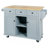 Kitchen Cart With Rubber Wood Drop-Leaf Countertop ,Cabinet Door Internal Storage Racks,Kitchen Island On 5 Wheels With Storage Cabinet And 3 Drawers For Dinning Room-1587349218