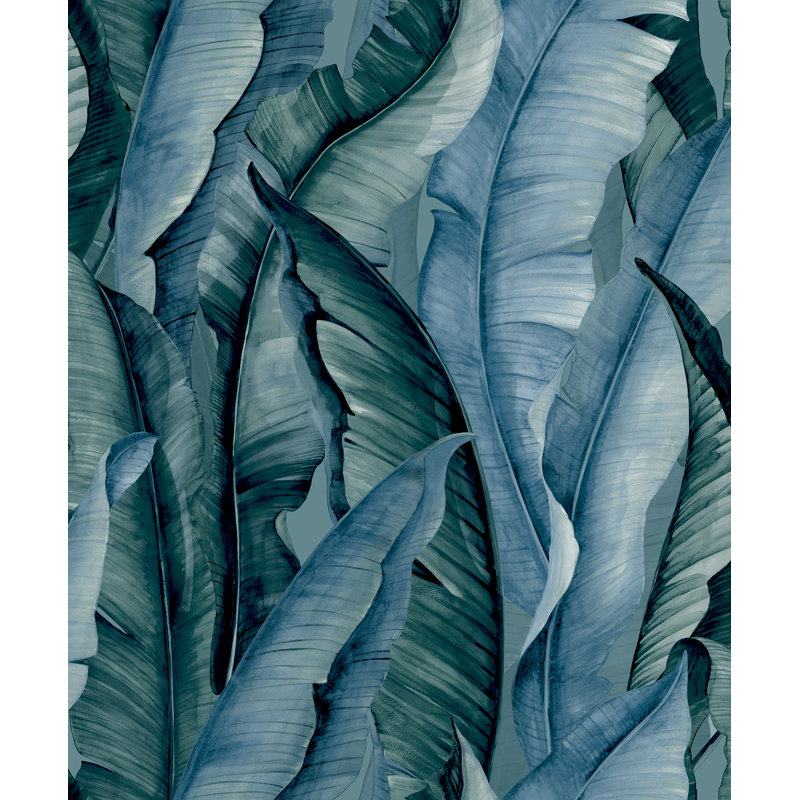 Abhia 10.05m x 53cm Textured Matte Wallpaper Roll, Turquoise