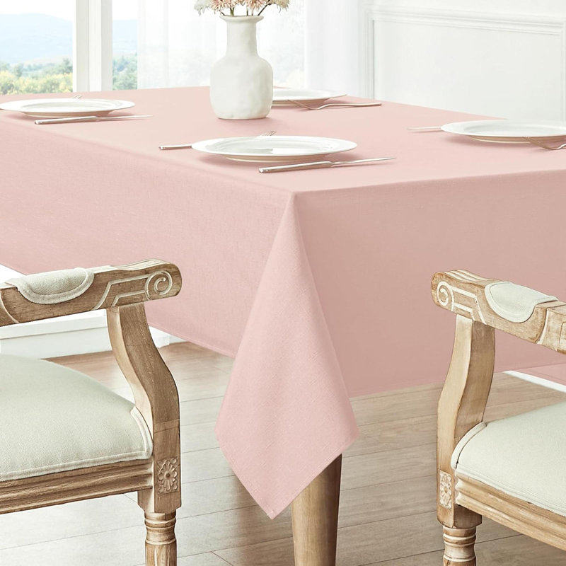 Rectangle Tablecloth Waterproof 52X70 Inch Linen Textured Table Cloth Stain And Wrinkle Resistant Washable, Decorative Fabric Table Cover For Dining, Party And Camping, Black