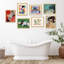 Multicolore Fine Art Classic Retro Portrait géométrique abstrait sur papier, reproduction de 7 pièces-92573599-99535725