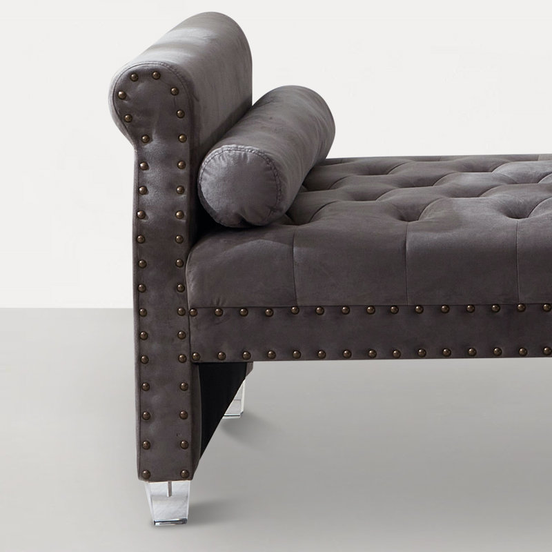 Banc Stephenie, Velours gris