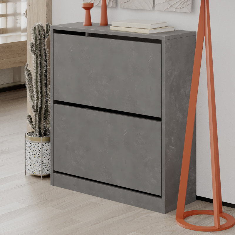 4 Pair Stackable Shoe Storage, Retro Gray