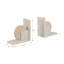 Geometric 6" Travertine & Marble Bookends Set