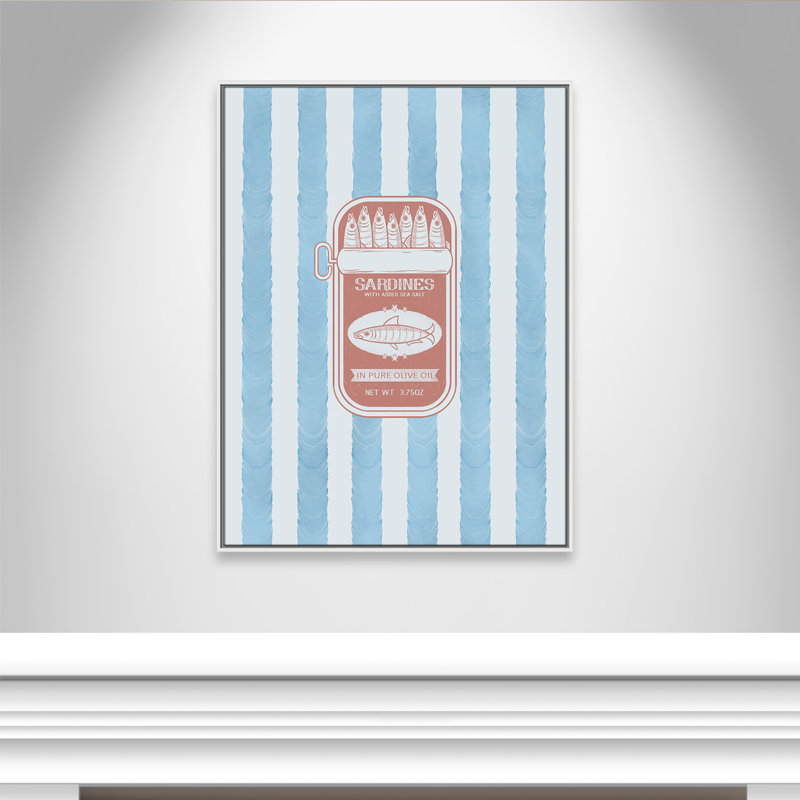 «Salty Sardines Print» par Marcus Prime, L 31,5 po x H 41,5 po, Flotteur blanc
