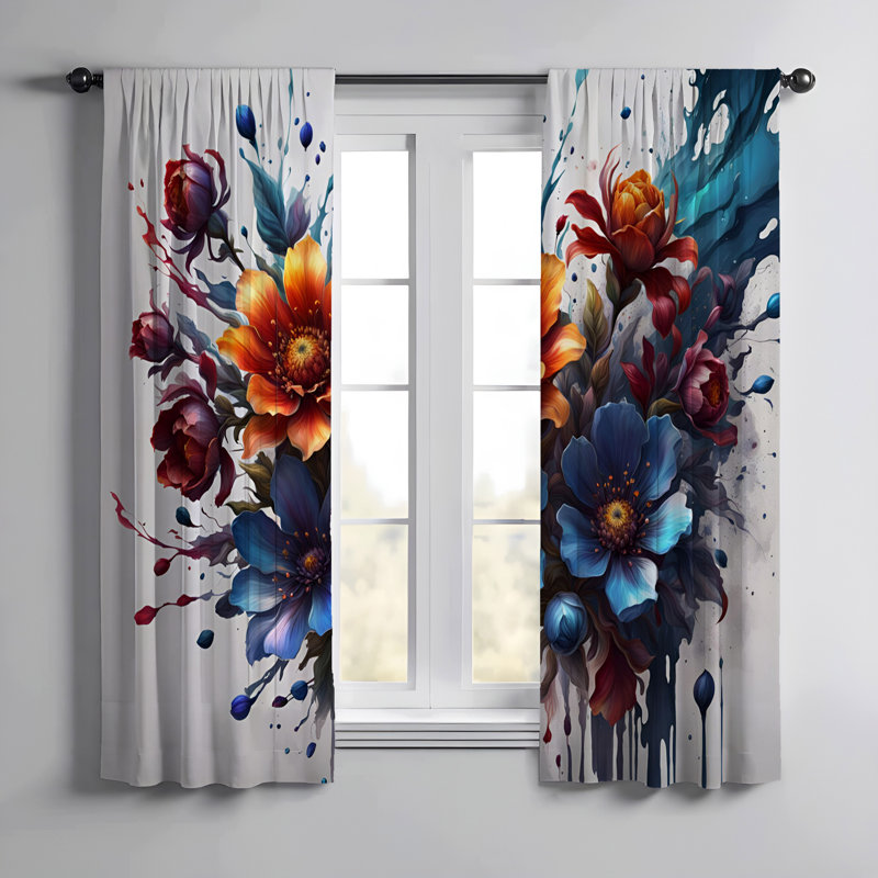 Paire de rideaux semi-transparents Edmanuel, L 40 po x L 82 po