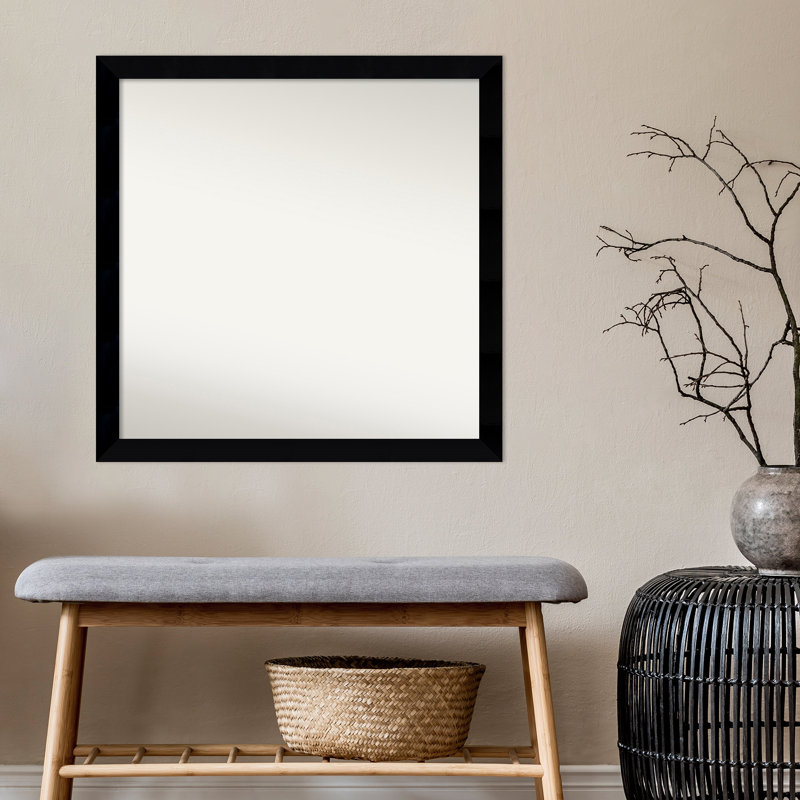 Miroir d'appoint en bois non biseauté du musée Bavly, 28,5 po x 28,5 po