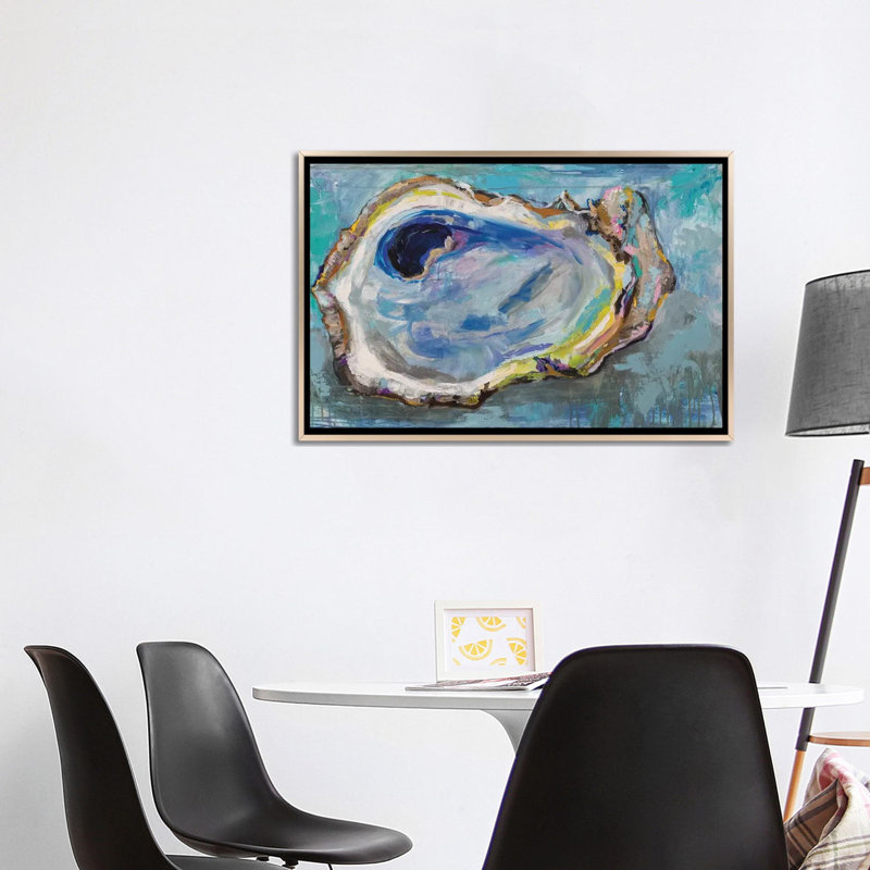«Oyster Two» par Jeanette Vertentes, reproduction d'art sur toile tendue, H 32 po x l 48 po, Toile avec cadre flottant