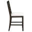 De 2 chaises de salle à manger à hauteur de comptoir classique à finition foncée, revêtement texturé beige, siège à roulement de charge de 250 lb, support