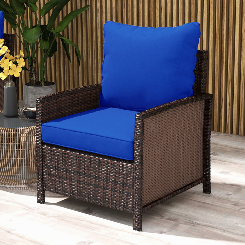 4 Navy Blue Outdoor Cushion For Patio Chairs, Relaxing Seating Garden Seat And Pillow , 4, Comfortable Option