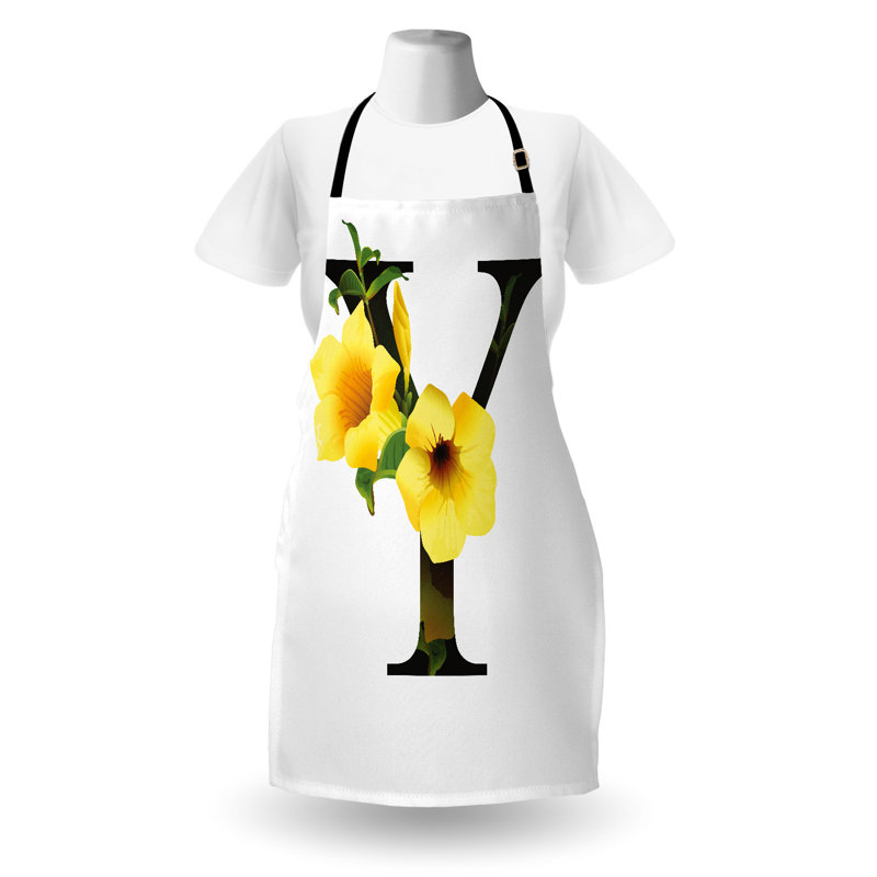 Tablier sans motif, Jaune / Vert / Noir, Y