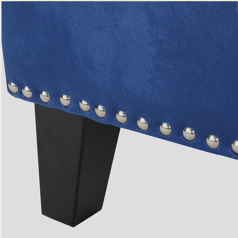 Fauteuil club velours bleu marine