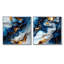 «Abstract Geode Fusion I», art mural abstrait en marbre - art mural moderne 2 pièces-404986432-404986433-404986440