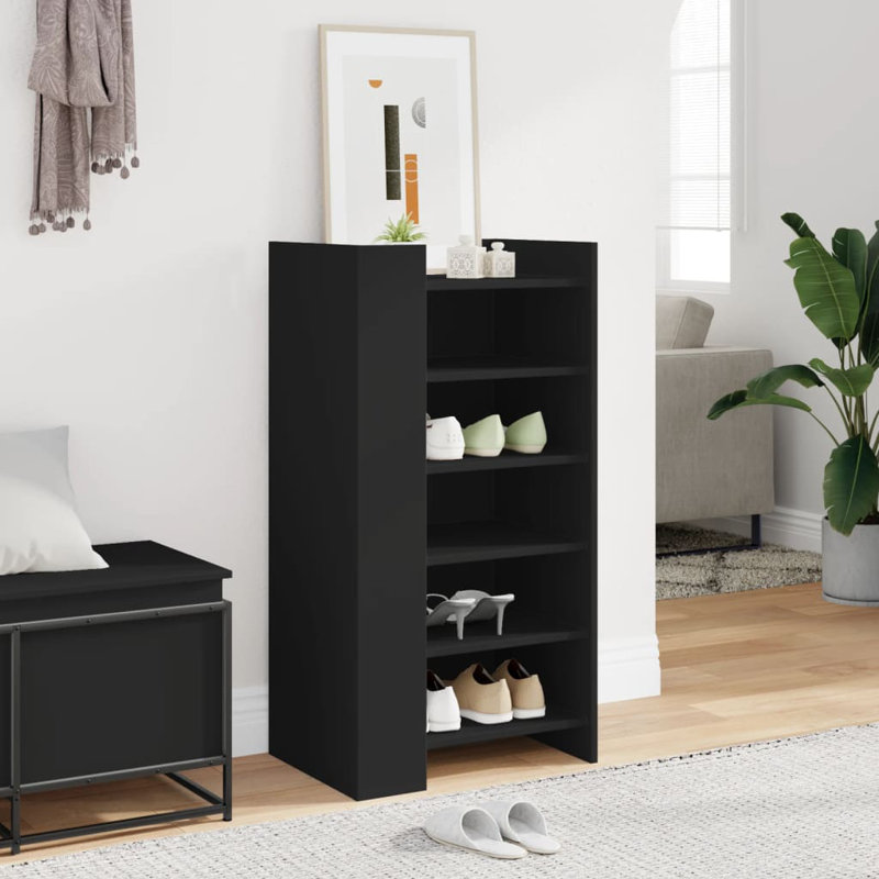10 Pair Shoe Storage Cabinet, Black