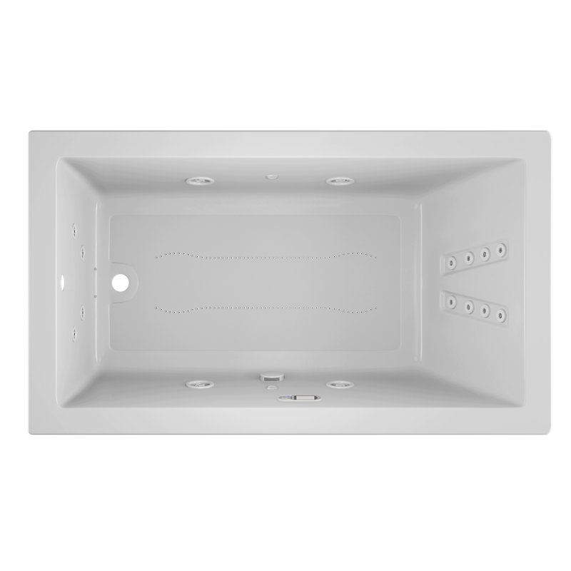 Solna™ Salon Chromatherapy Whisper 60" x 42" Drop in Combination Bathtub, White