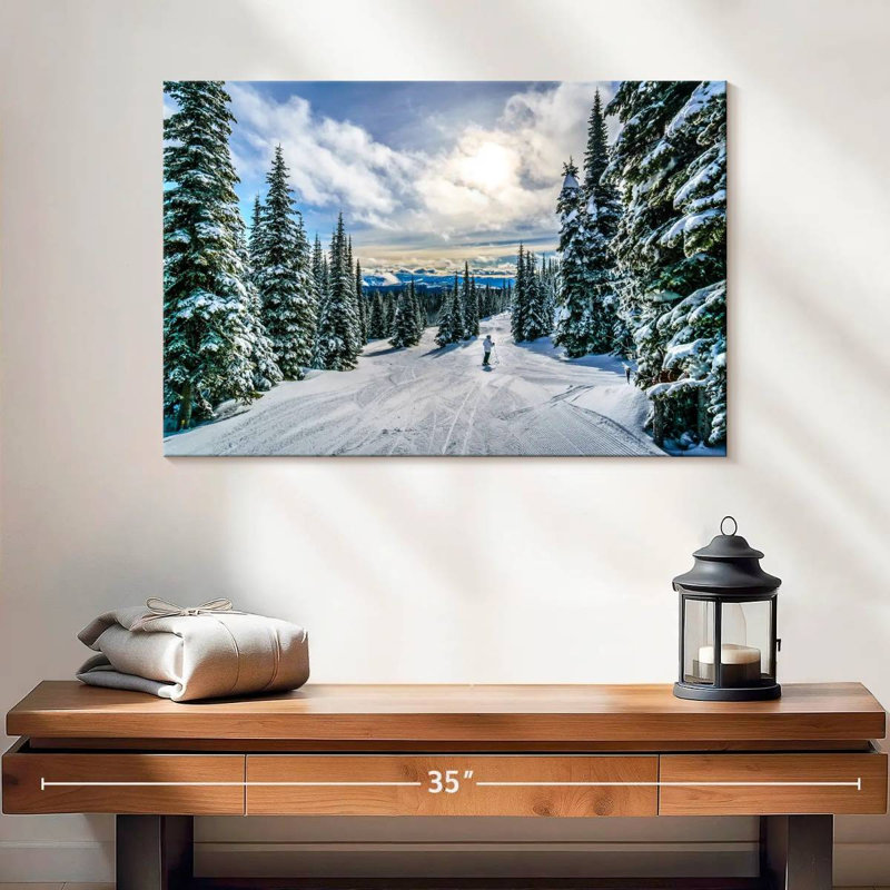 «Ski Away» sur toile, H 16 po x l 24 po x P 1,25 po