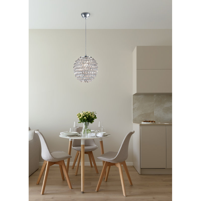 Swann 1 - Light Crystal Globe Pendant