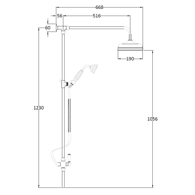Topaz Dual Shower Head with No