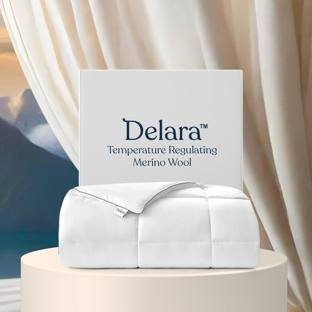 Delara Wool 300GSM Duvet Insert GOTS Certified 400TC 100% Organic Cotton Shell Delara 