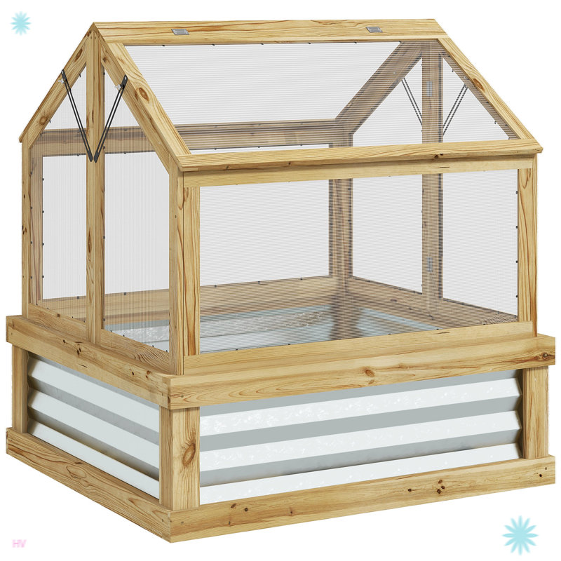 Lit de jardin surélevé avec serre en polycarbonate Outsunny