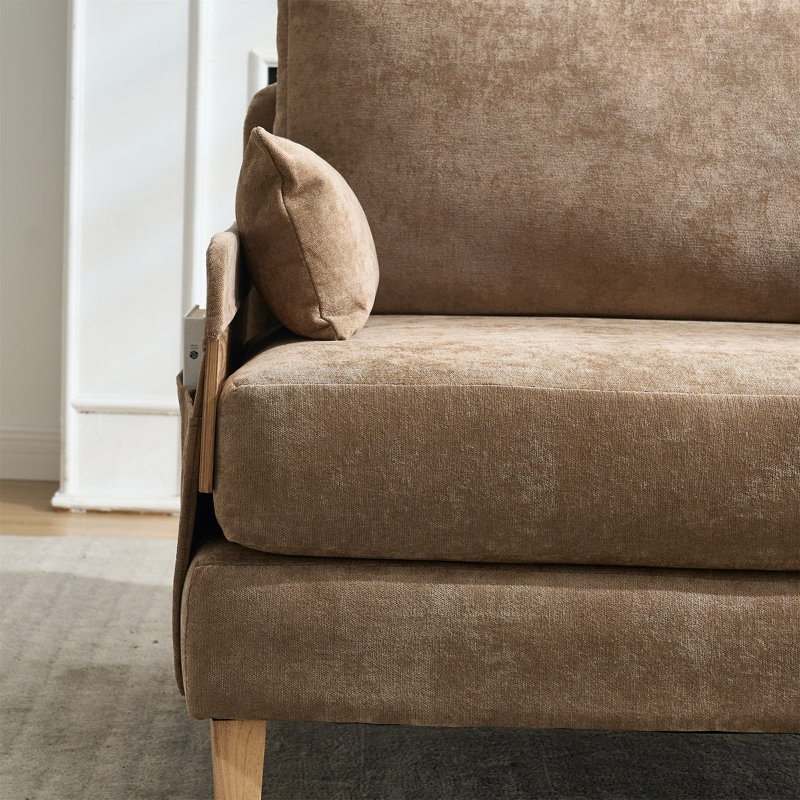 Foldable Sofa Bed Recliner, Light Brown