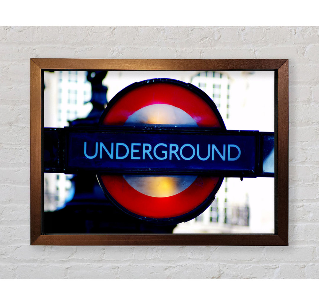 London Underground Schild - Einzelbildrahmen Typografie