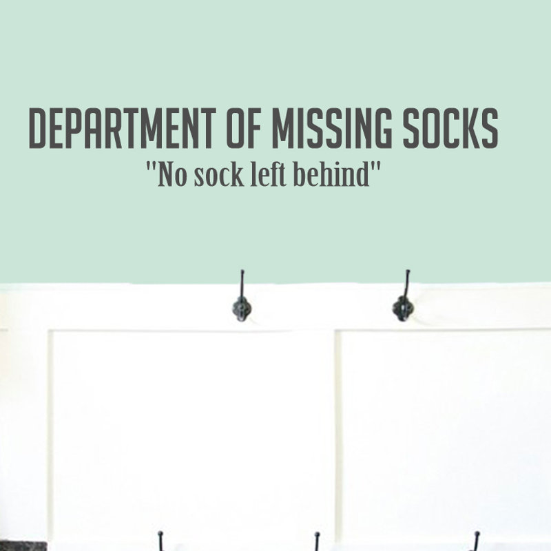 Décalcomanie murale ministère du service de socks manquant, Gris foncé