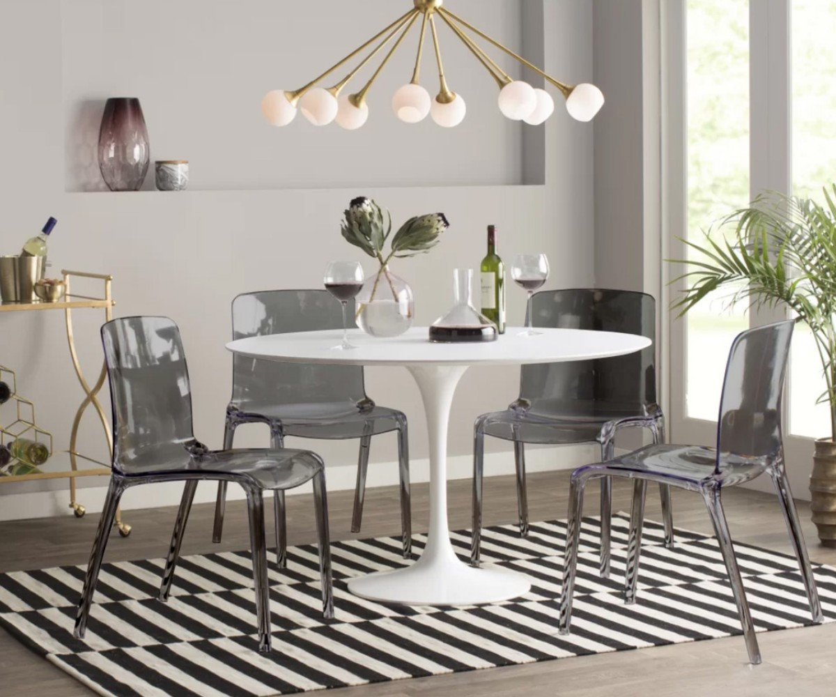 Lade Dining Chair, Transparent Black, Set of 4