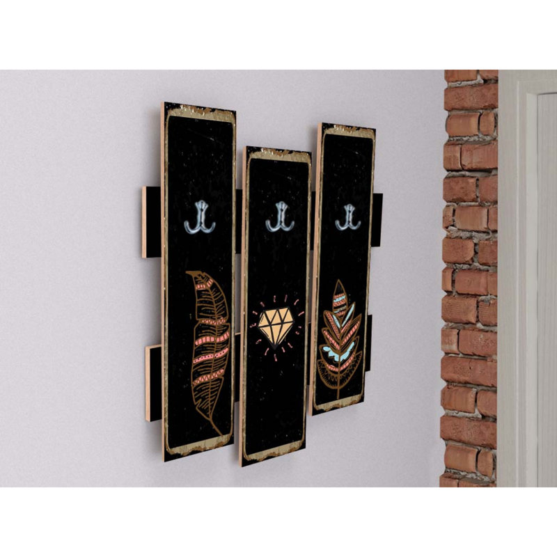 Portemanteaux mural noir / brun / beige Harleysville
