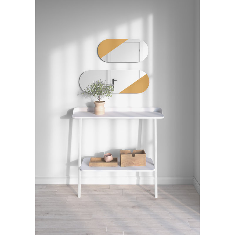 Ahmednur 111cm Console Table, White, White